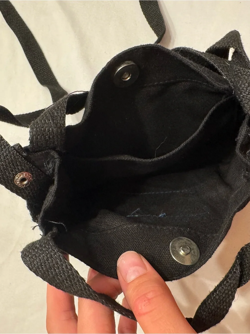 Black Canvas Crossbody Travel Bag